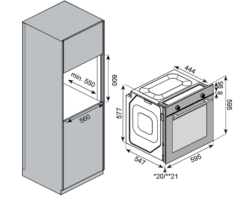 Схема встраивания Kuppersberg HF 603 GR